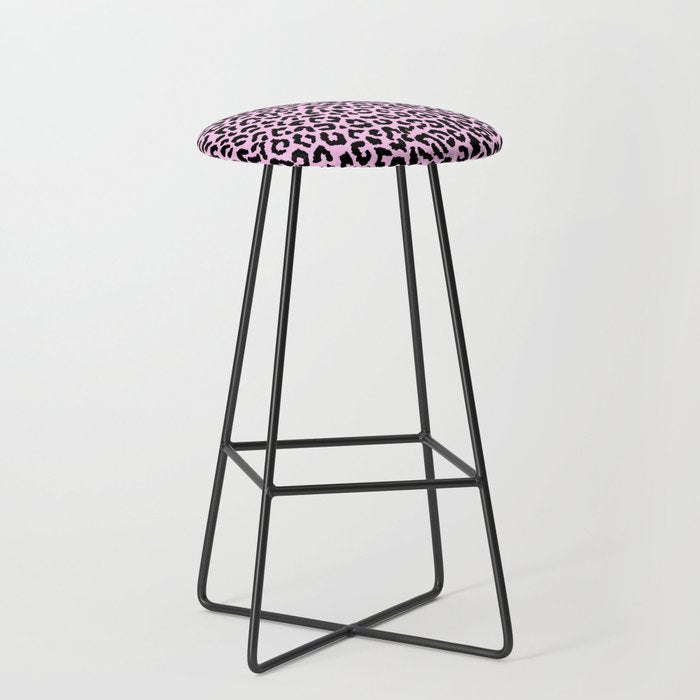 2000s leopard-black on palest pink Stool Gallery Image 1