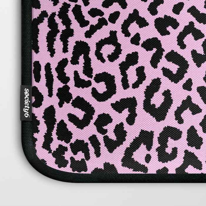 2000s leopard-black on palest pink Laptop Sleeve Gallery Image 3