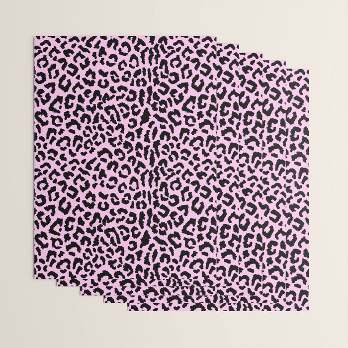 2000s leopard-black on palest pink Wrapping Paper Gallery Image 3