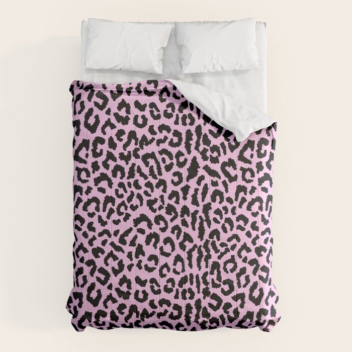2000s leopard-black on palest pink Comforter Gallery Image 1