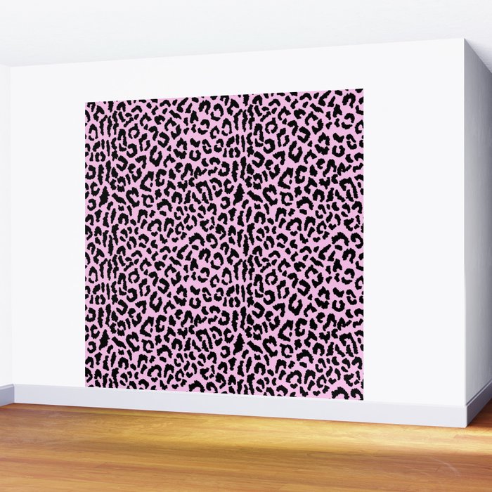 2000s leopard-black on palest pink Wall Mural Gallery Image 2