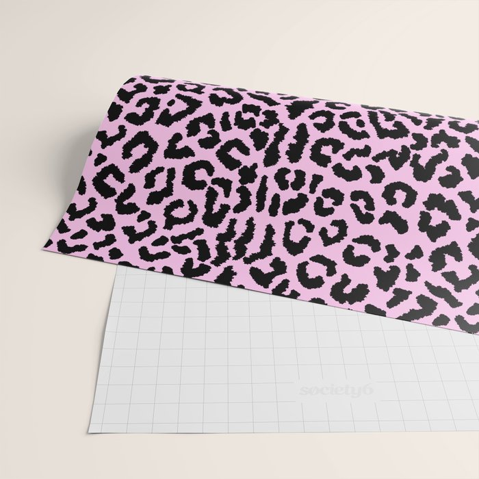 2000s leopard-black on palest pink Wrapping Paper Gallery Image 2