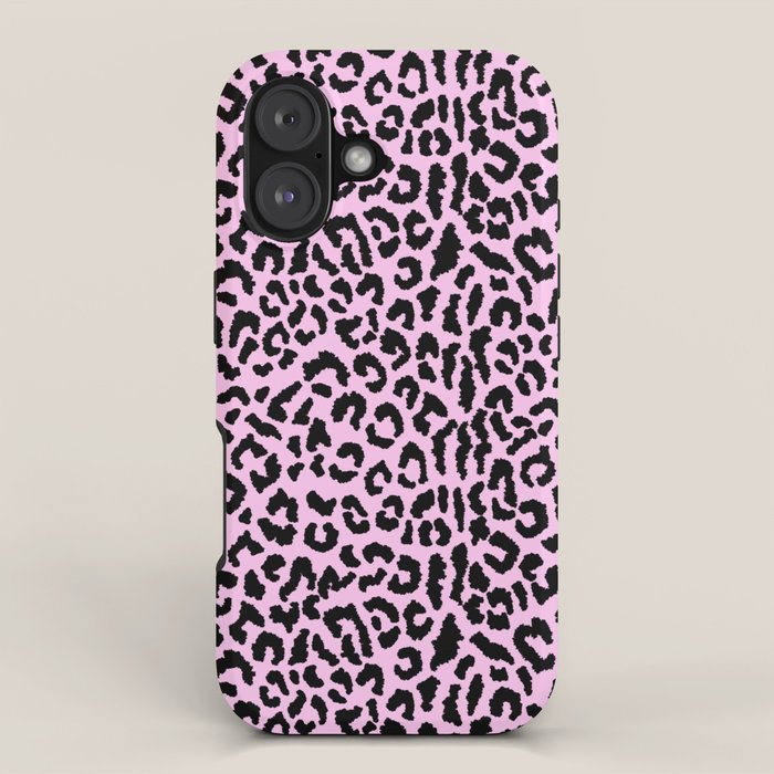 2000s leopard-black on palest pink iPhone Case Gallery Image 1