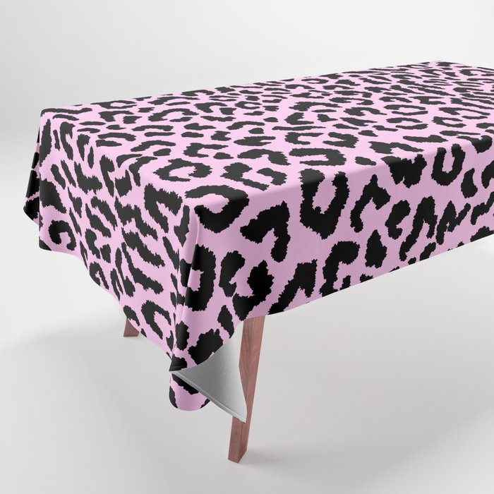 2000s leopard-black on palest pink Tablecloth Gallery Image 1