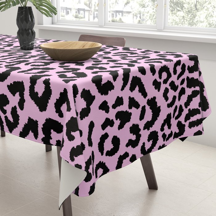 2000s leopard-black on palest pink Tablecloth Gallery Image 3