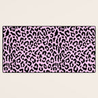 2000s leopard-black on palest pink Desk Mat Gallery Image 3
