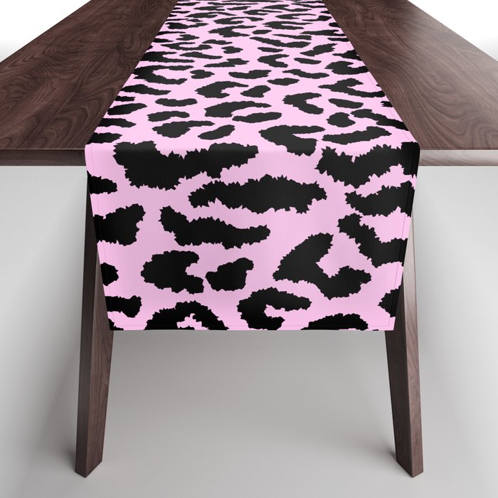 2000s leopard-black on palest pink Table Runner Gallery Image 1
