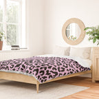 2000s leopard-black on palest pink Duvet Cover Gallery Image 2