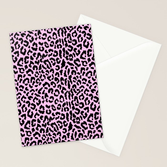 2000s leopard-black on palest pink Stationery Card Gallery Image 2