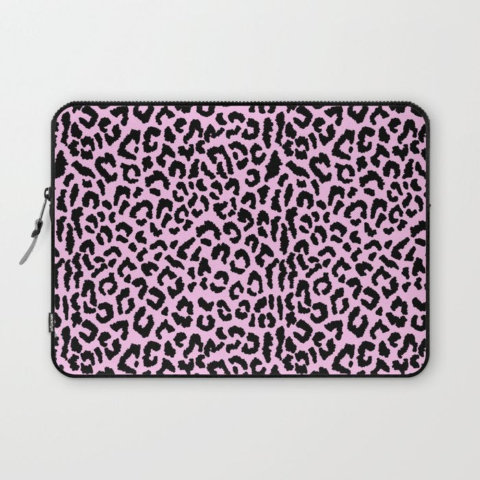 2000s leopard-black on palest pink Laptop Sleeve Gallery Image 1
