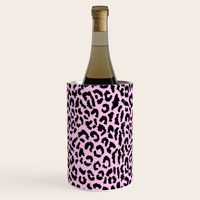 2000s leopard-black on palest pink Wine Chiller Gallery Image 1