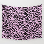 2000s leopard-black on palest pink Wall Tapestry Gallery Image 4