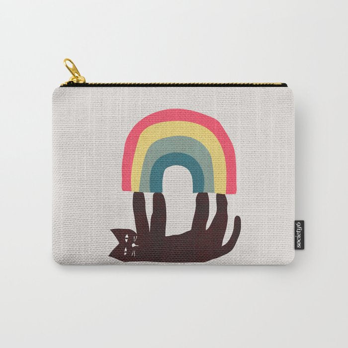 Cat with rainbow Carry All Pouch Gallery Image 1