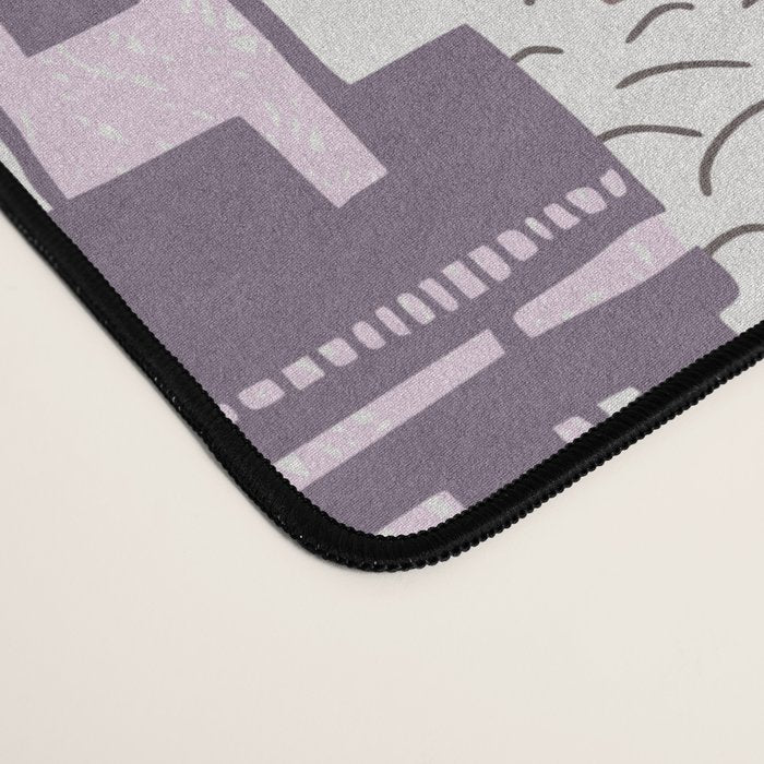 Home Block print lilac Desk Mat Gallery Image 4