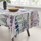 Home Block print lilac Tablecloth Gallery Image 3