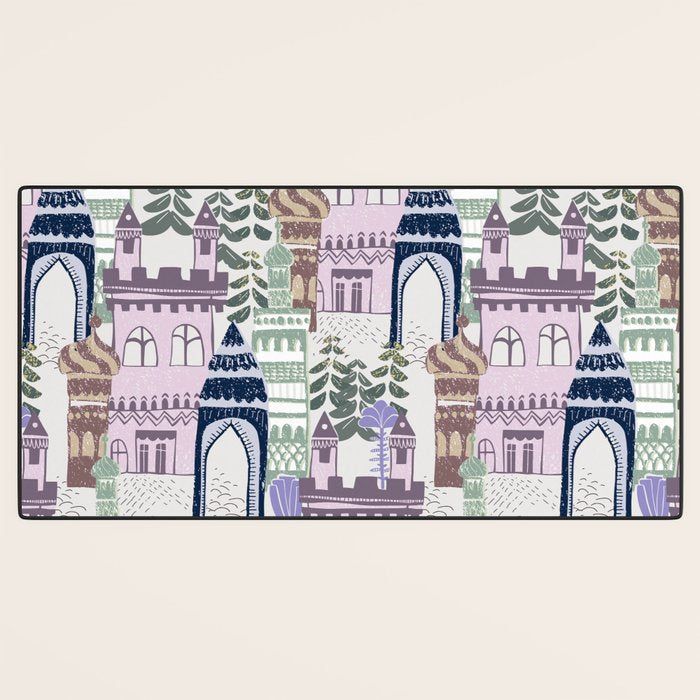 Home Block print lilac Desk Mat Gallery Image 3