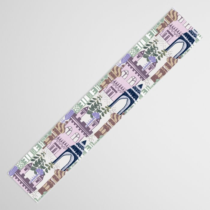 Home Block print lilac Table Runner Gallery Image 3