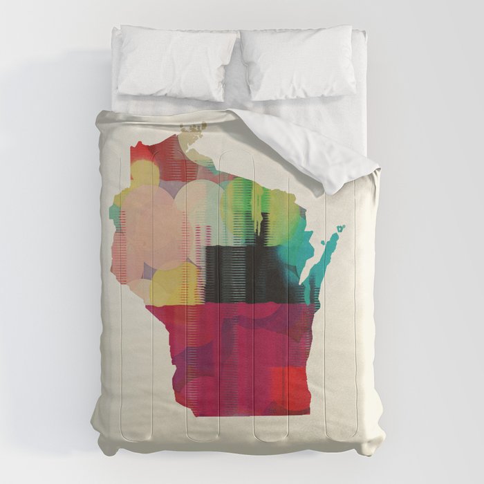 Wisconsin state map modern Comforter Gallery Image 6