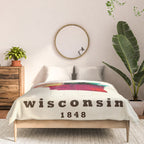 Wisconsin state map modern Comforter Gallery Image 3