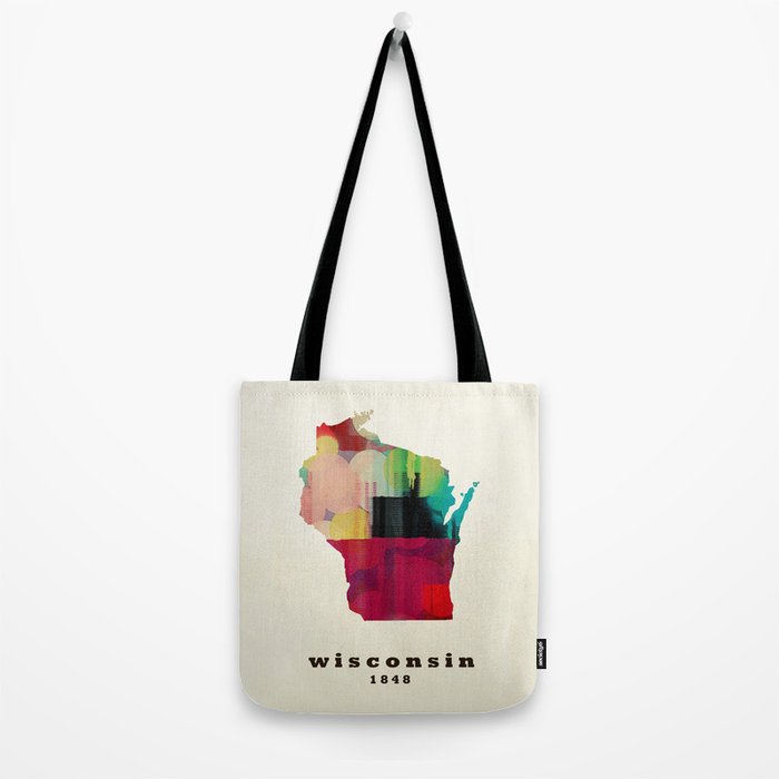 Wisconsin state map modern Tote Bag Gallery Image 2