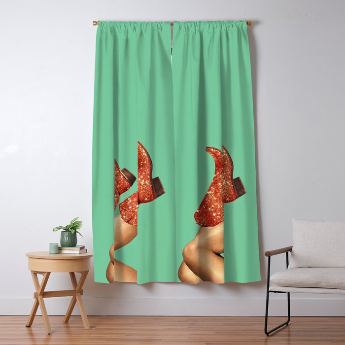 These Boots - Glitter Showgirl Orange Window Curtain Gallery Image 5