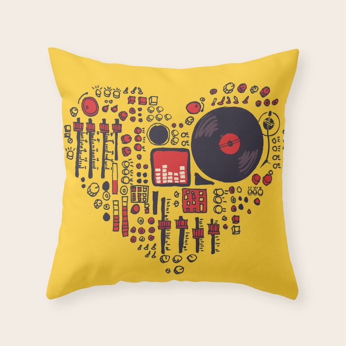 Music in every heartbeat Throw Pillow Gallery Image 1
