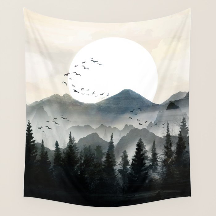 Midnight Forest Wall Tapestry Gallery Image 4