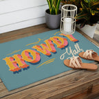 Howdy Y'all | Yellow Orange Blue Outdoor Rug Gallery Image 2