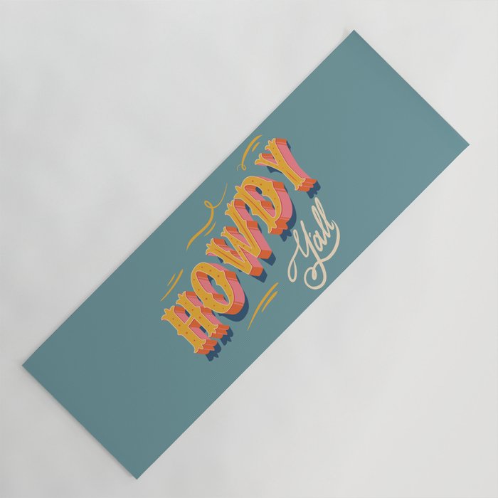 Howdy Y'all | Yellow Orange Blue Yoga Mat Gallery Image 1