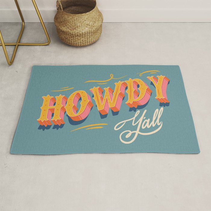 Howdy Y'all | Yellow Orange Blue Rug Gallery Image 1