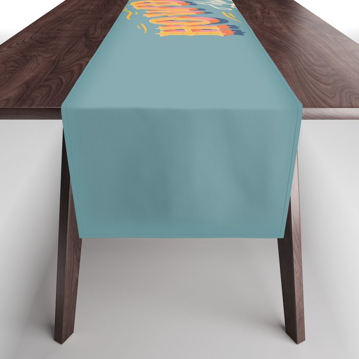 Howdy Y'all | Yellow Orange Blue Table Runner Gallery Image 1