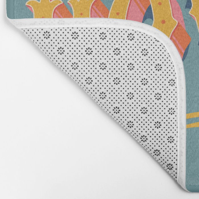 Howdy Y'all | Yellow Orange Blue Bath Mat Gallery Image 2