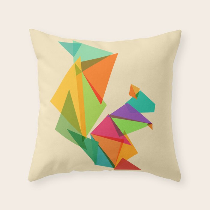 Fractal geometric Squirrel Throw Pillow Gallery Image 6