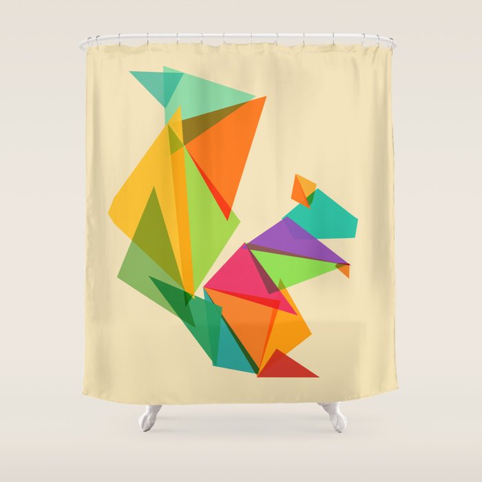Fractal geometric Squirrel Shower Curtain Gallery Image 1