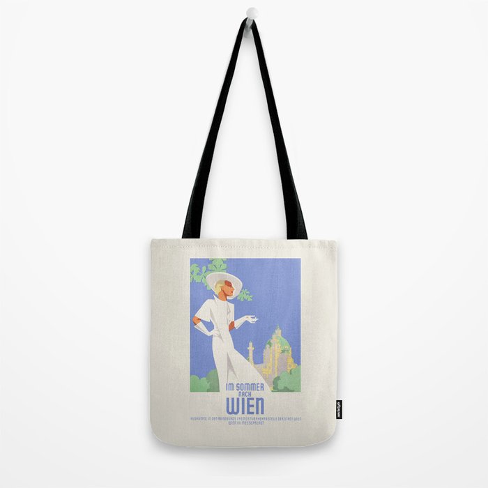 Art Deco Vintage Travel Poster - Spend Summer Days in Vienna, 1930s Tote Bag Gallery Image 2