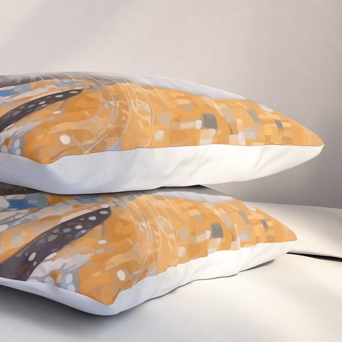 White Klimt Cat in Beautiful Dress Pillow Sham Gallery Image 3
