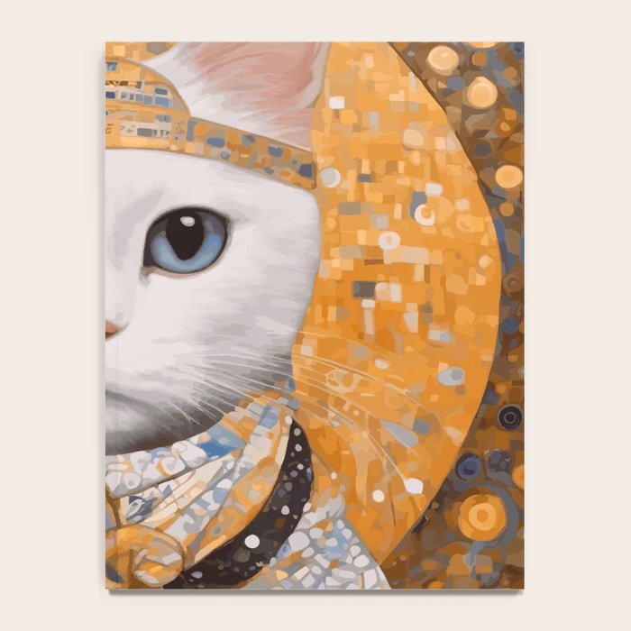 White Klimt Cat in Beautiful Dress Notebook Gallery Image 4