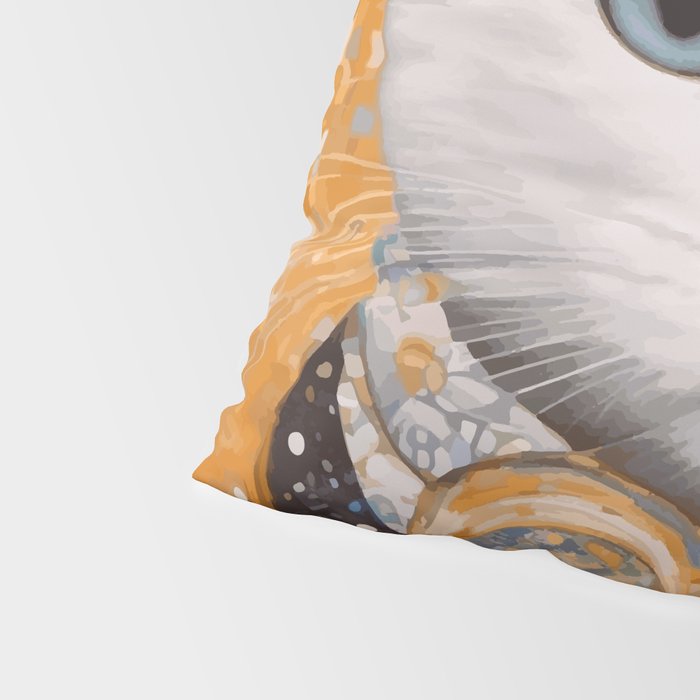 White Klimt Cat in Beautiful Dress Pillow Sham Gallery Image 4