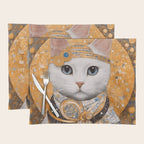 White Klimt Cat in Beautiful Dress Placemat Gallery Image 1