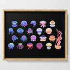 Jellyfish Day - dark Serving Tray Gallery Image 1