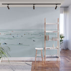 Tiny Surfers in Lima Wall Mural Gallery Image 1