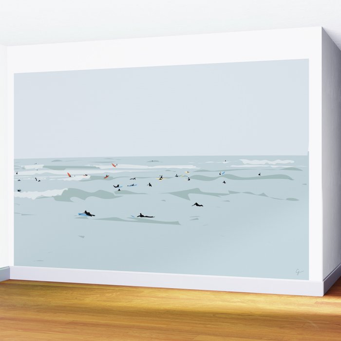 Tiny Surfers in Lima Wall Mural Gallery Image 2