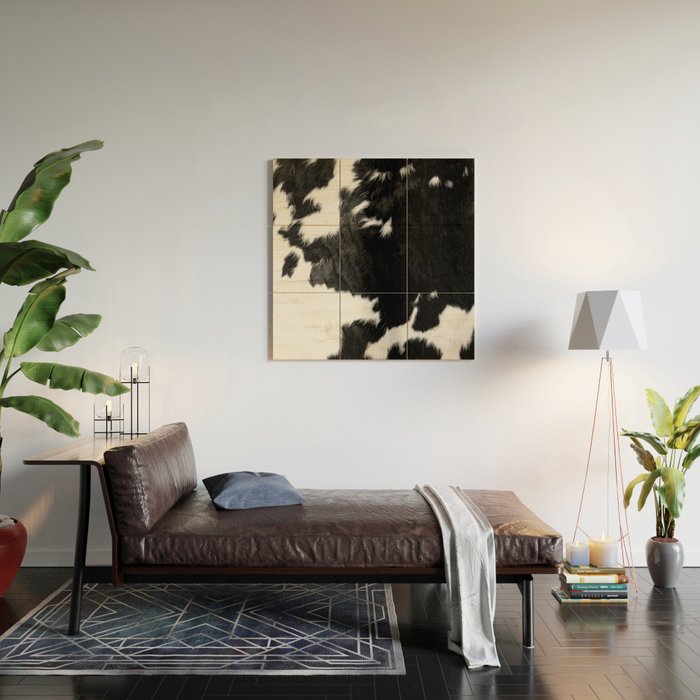 Modern Cowhide Wood Wall Art Gallery Image 2