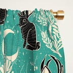 Jackalope - teal & black Window Curtain Gallery Image 2