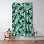 Jackalope - teal & black Window Curtain Gallery Image 5