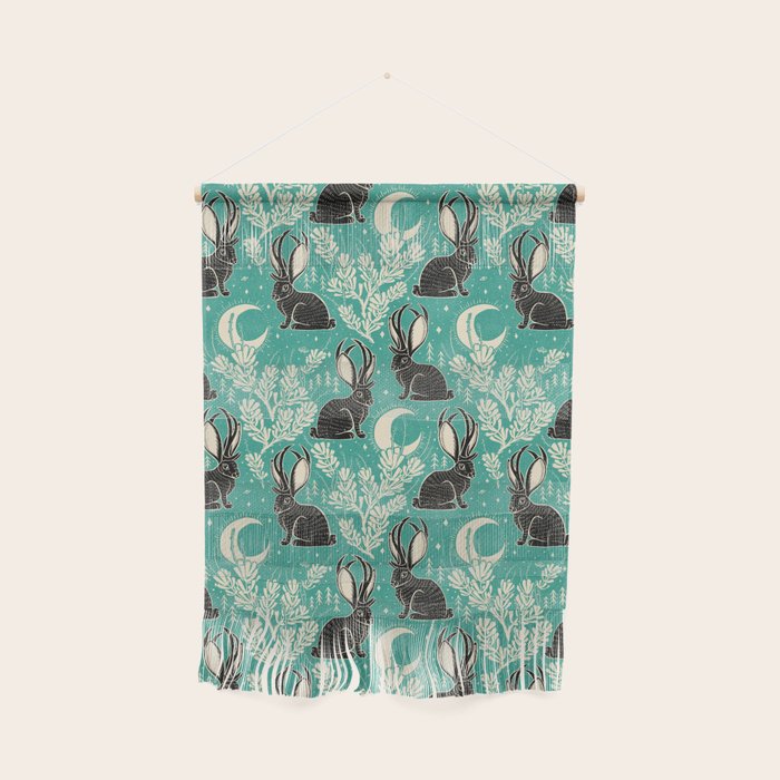 Jackalope - teal & black Wall Hanging Gallery Image 1