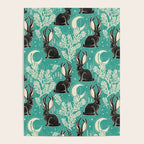 Jackalope - teal & black Poster Gallery Image 4