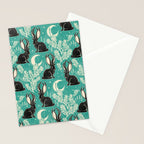 Jackalope - teal & black Stationery Card Gallery Image 2