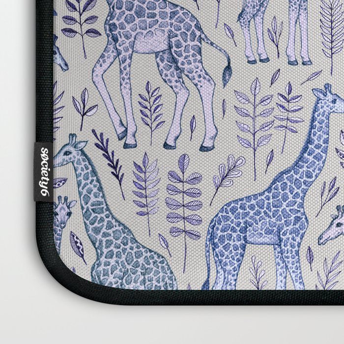 Blue Giraffe Pattern Laptop Sleeve Gallery Image 3