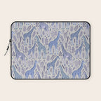 Blue Giraffe Pattern Laptop Sleeve Gallery Image 1